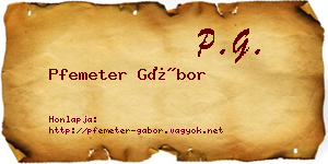 Pfemeter Gábor névjegykártya